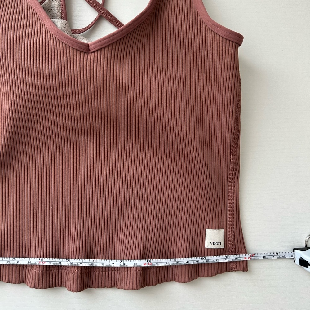 Vuori Ribbed Crop Tank | Berry Color | Ships Next Day - Picture 6 of 10
